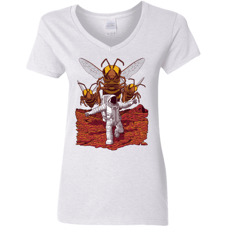 T-Shirts White / S Killer Bees on Mars Women's V-Neck T-Shirt