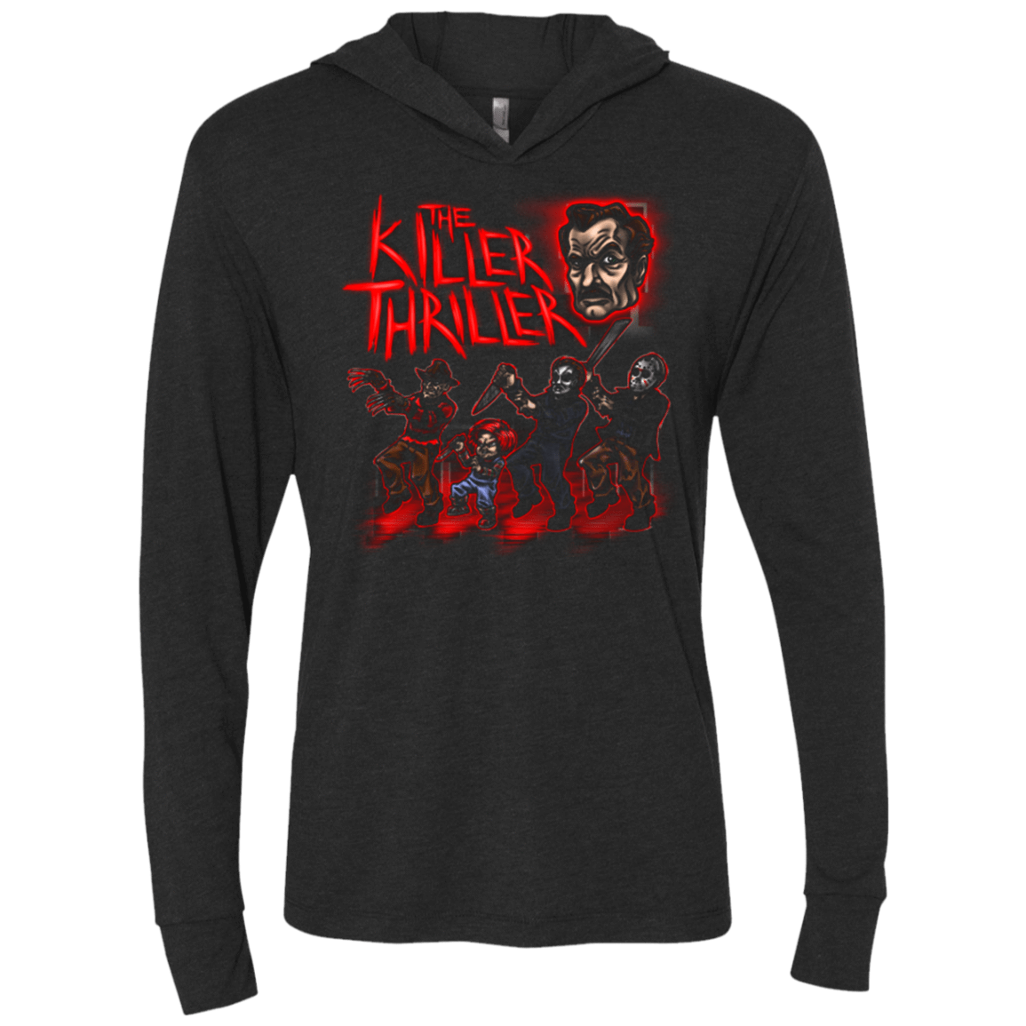 T-Shirts Vintage Black / X-Small Killer Thriller Triblend Long Sleeve Hoodie Tee