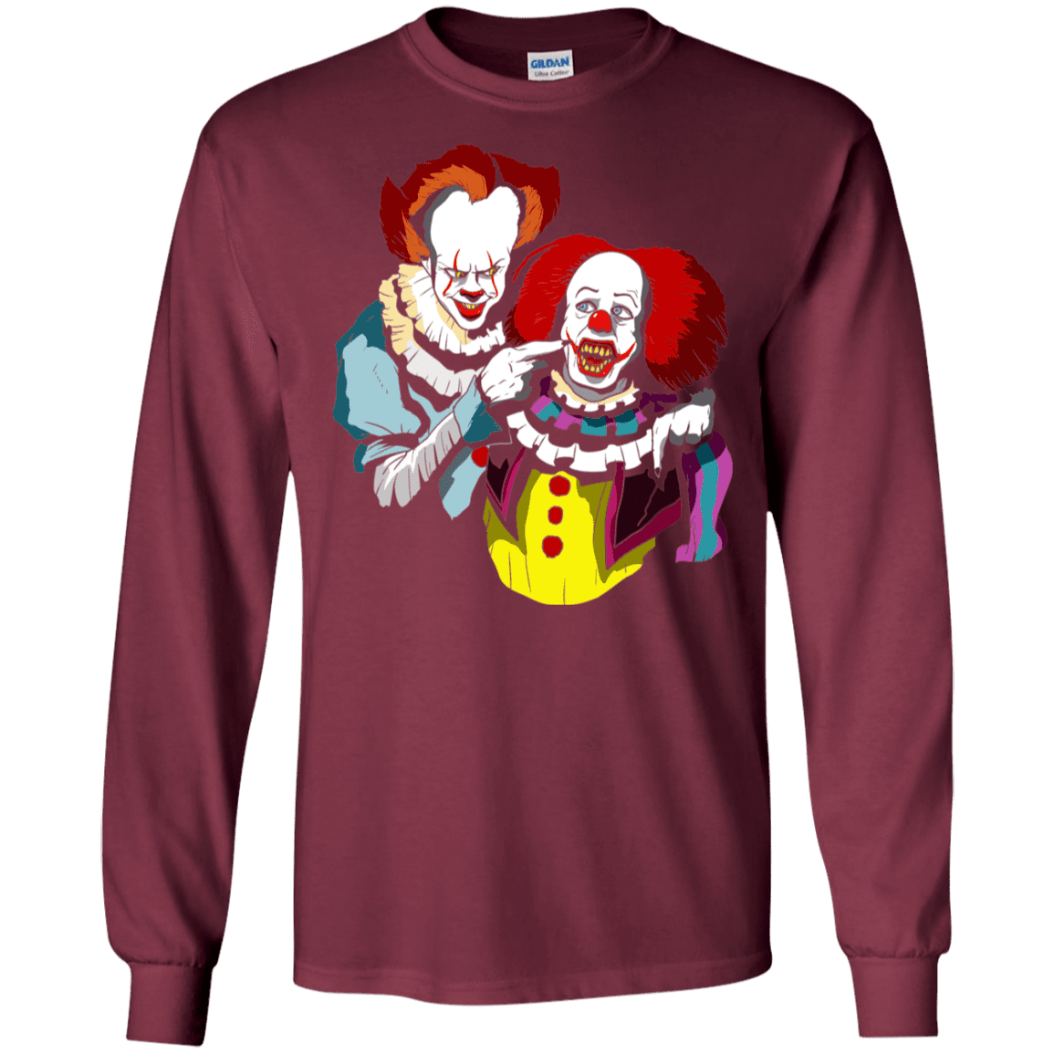 T-Shirts Maroon / S Killing Clown Men's Long Sleeve T-Shirt