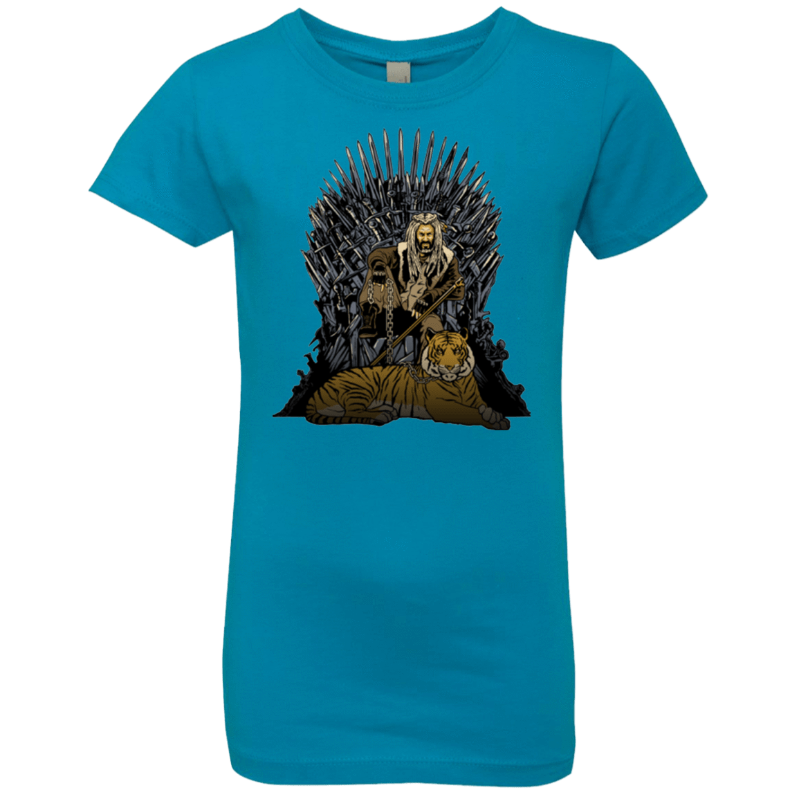 T-Shirts Turquoise / YXS King and Tiger Girls Premium T-Shirt