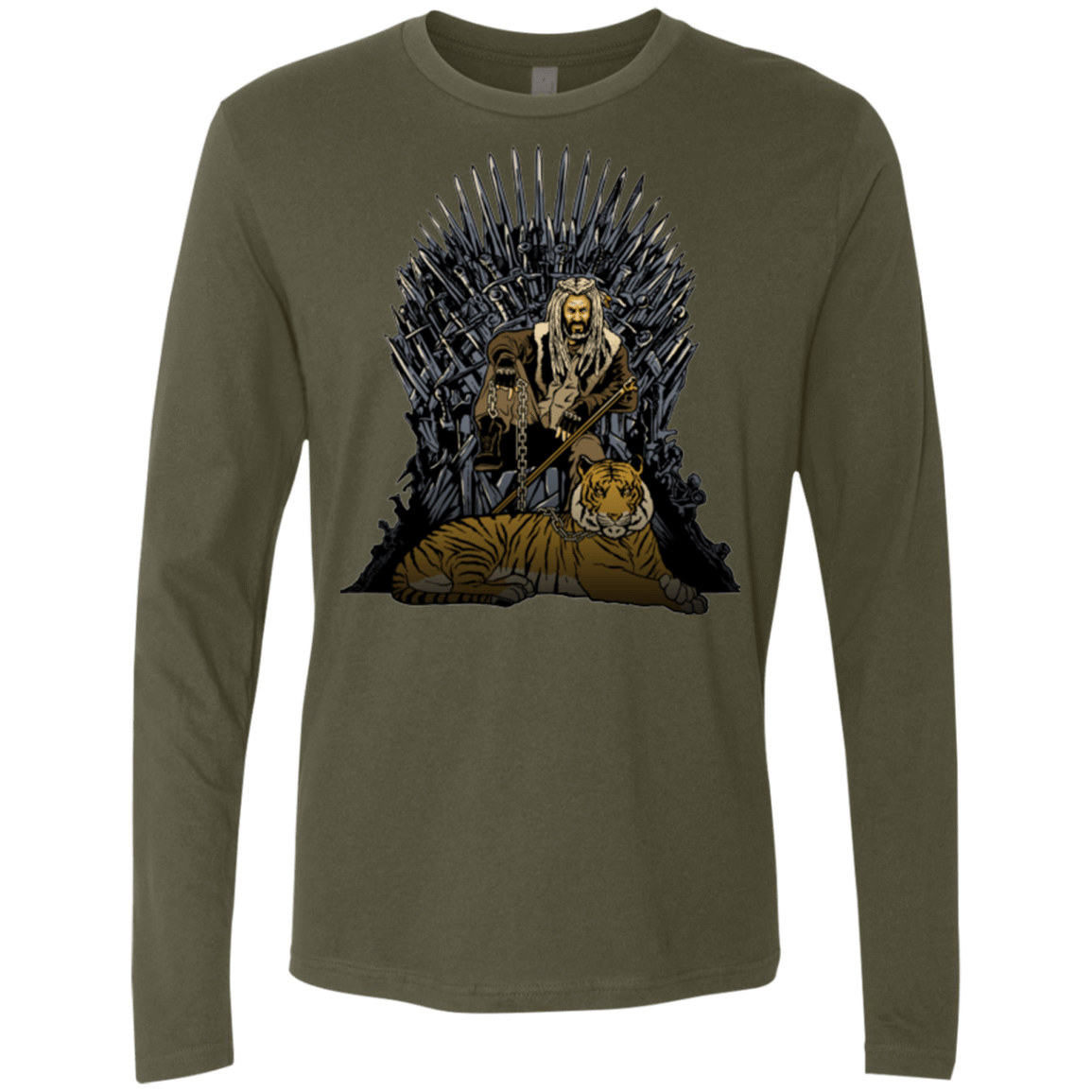 T-Shirts Military Green / Small King and Tiger Men's Premium Long Sleeve
