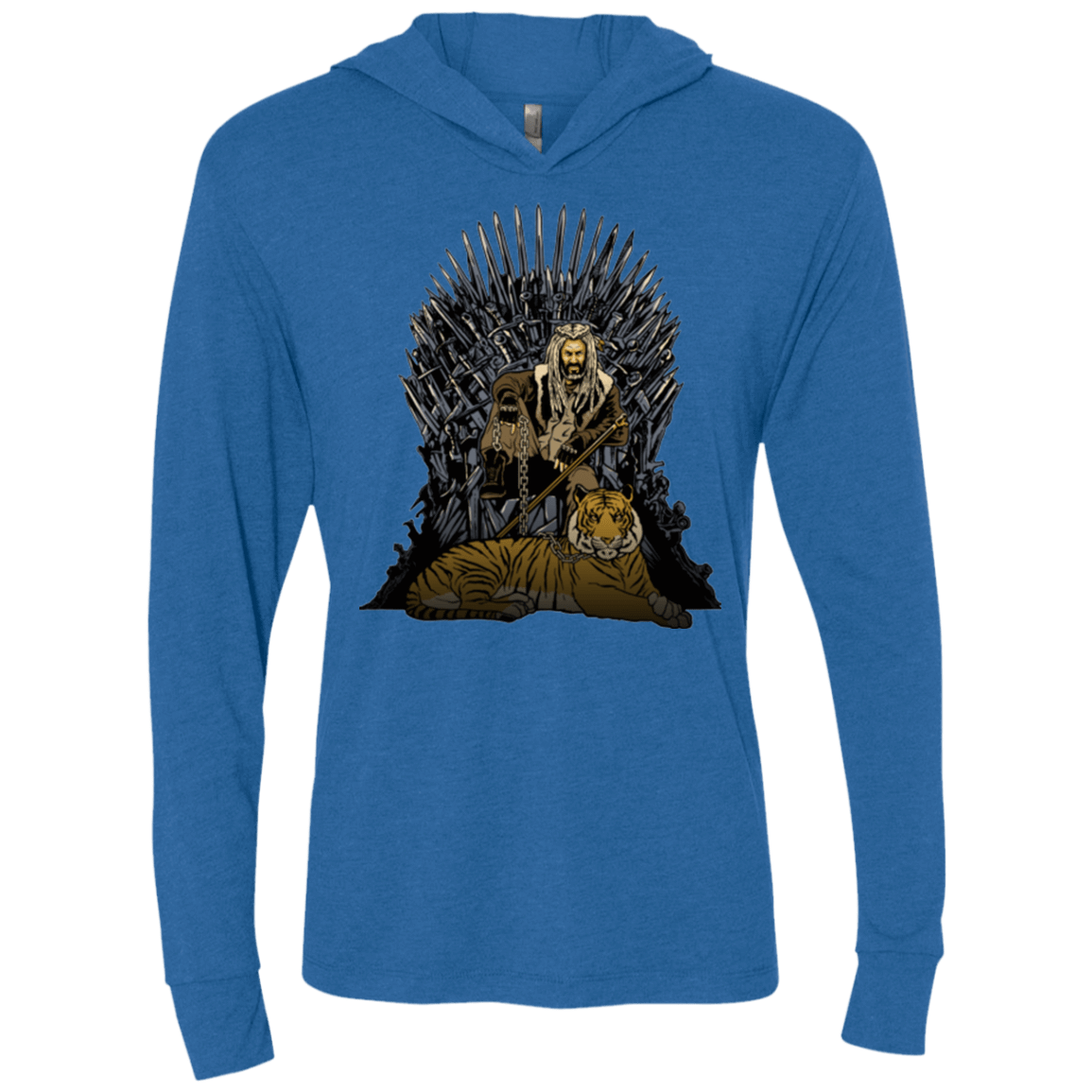 T-Shirts Vintage Royal / X-Small King and Tiger Triblend Long Sleeve Hoodie Tee