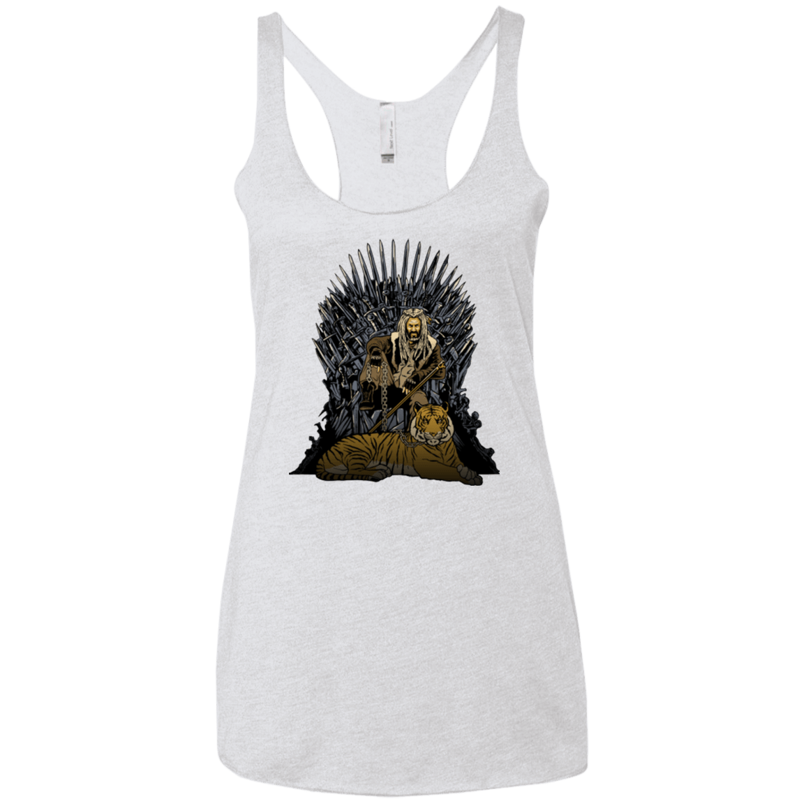 T-Shirts Heather White / X-Small King and Tiger Women's Triblend Racerback Tank