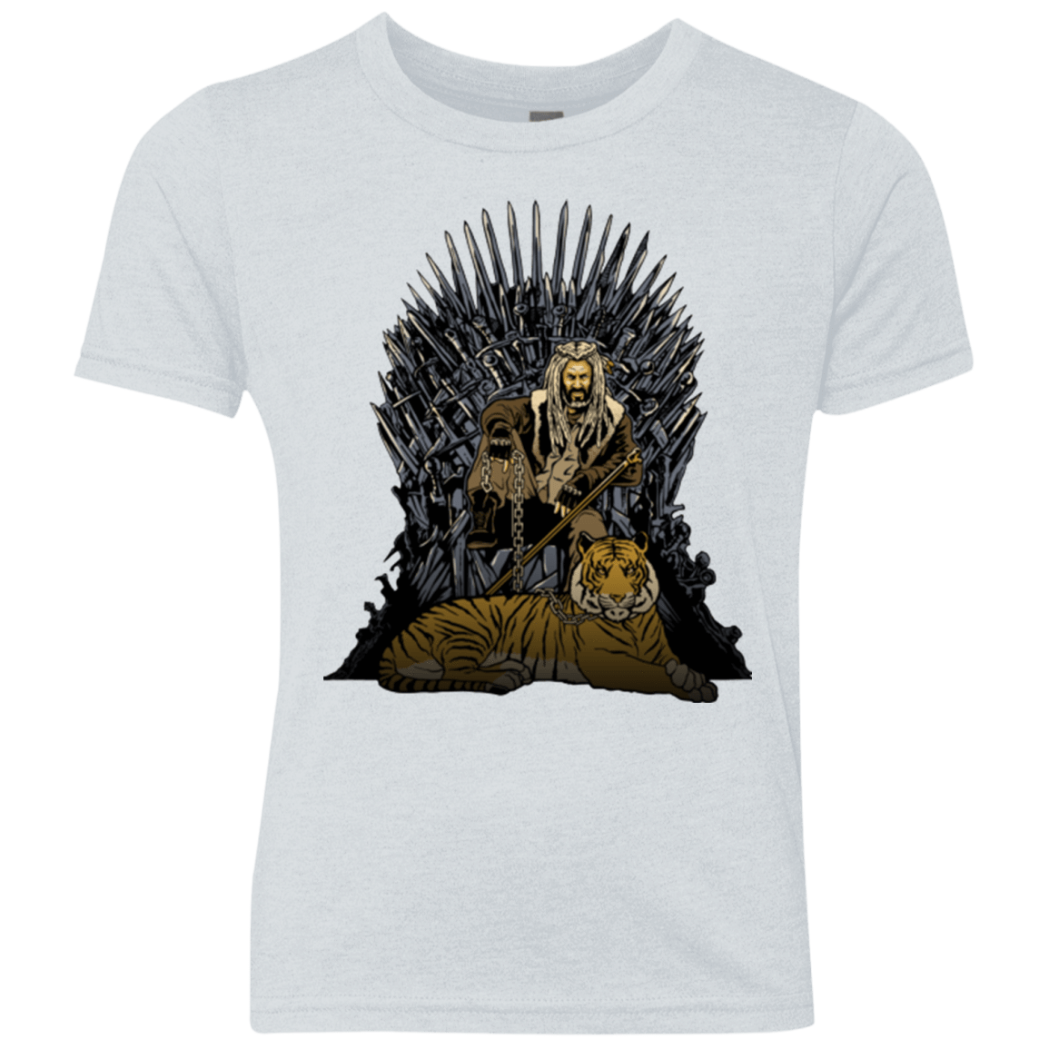 T-Shirts Heather White / YXS King and Tiger Youth Triblend T-Shirt