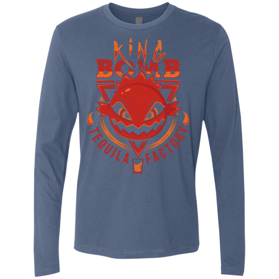 T-Shirts Indigo / S King Bomb Tequila Men's Premium Long Sleeve