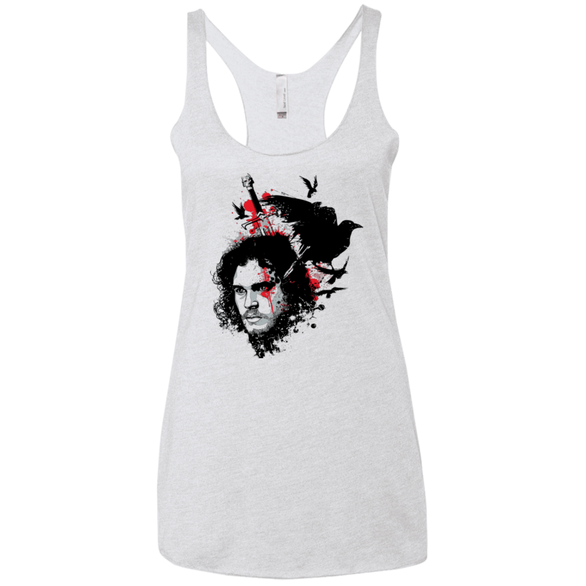 T-Shirts Heather White / X-Small KING IN THE NORTH Women's Triblend Racerback Tank