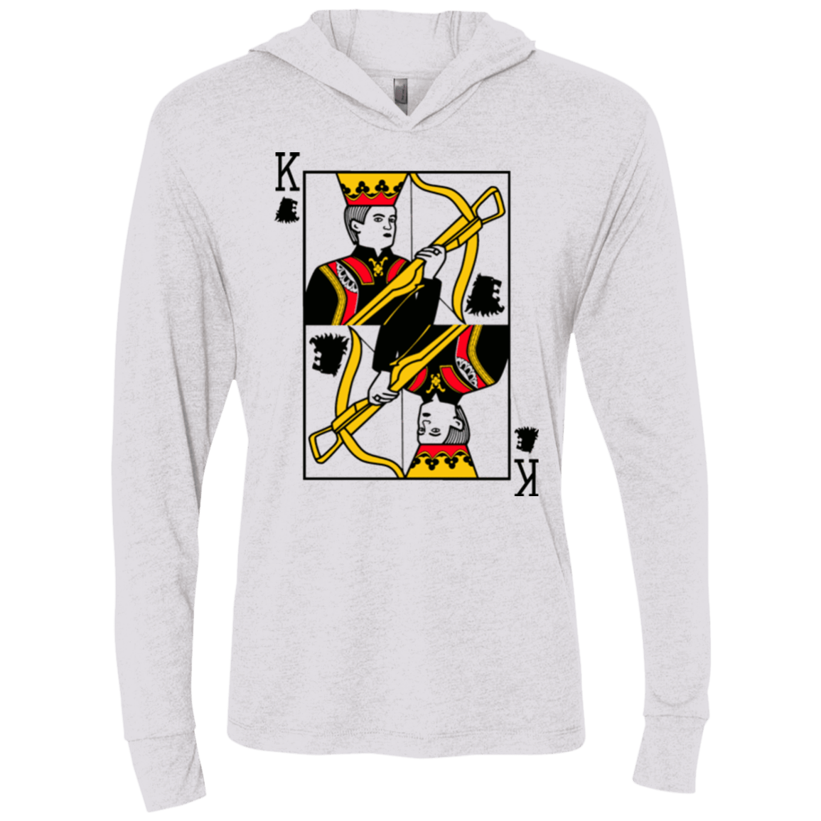 T-Shirts Heather White / X-Small King Joffrey Triblend Long Sleeve Hoodie Tee