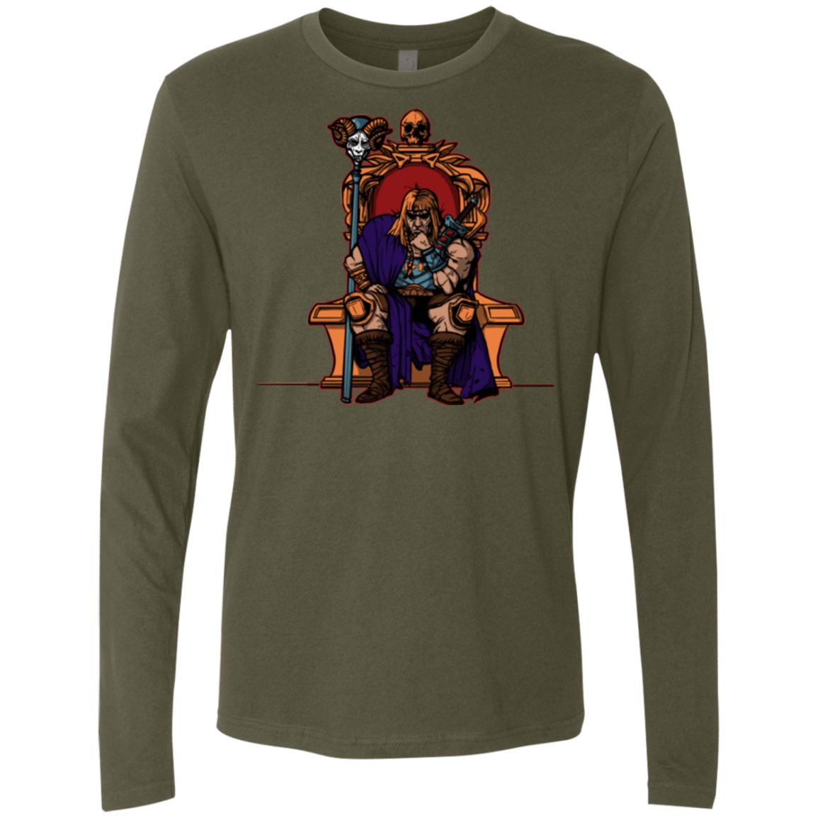 T-Shirts Military Green / S King Of Eternia Men's Premium Long Sleeve