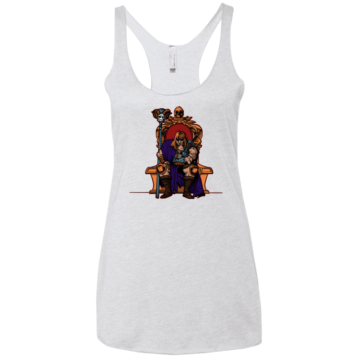 T-Shirts Heather White / X-Small King Of Eternia Women's Triblend Racerback Tank