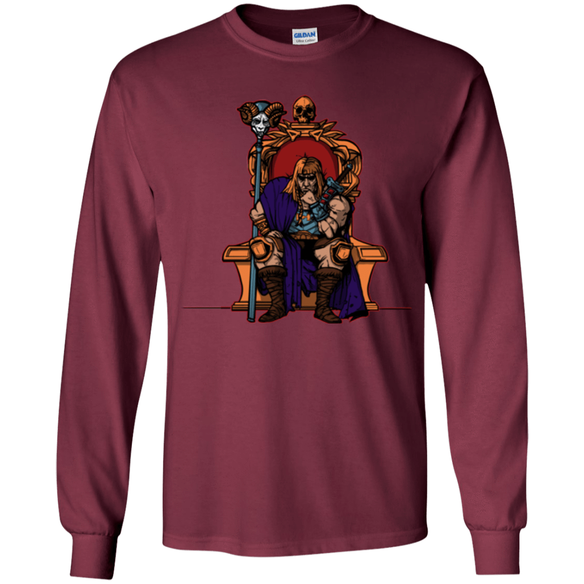 T-Shirts Maroon / YS King Of Eternia Youth Long Sleeve T-Shirt