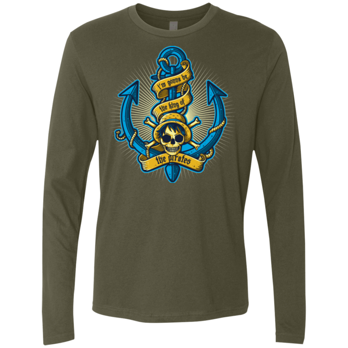T-Shirts Military Green / Small KING OF PIRATES Men's Premium Long Sleeve