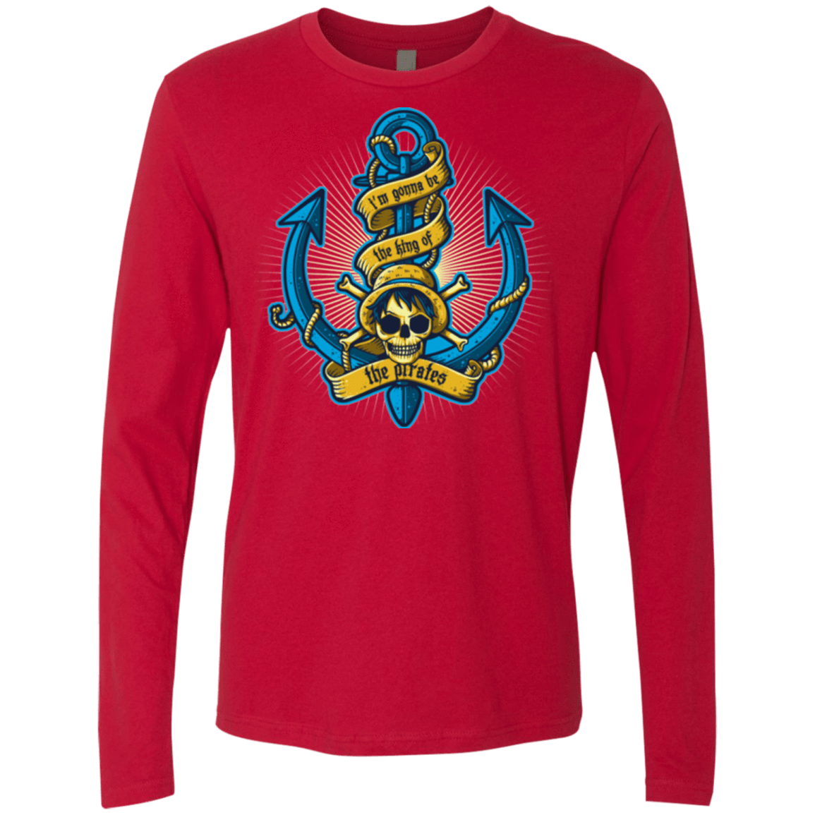 T-Shirts Red / Small KING OF PIRATES Men's Premium Long Sleeve