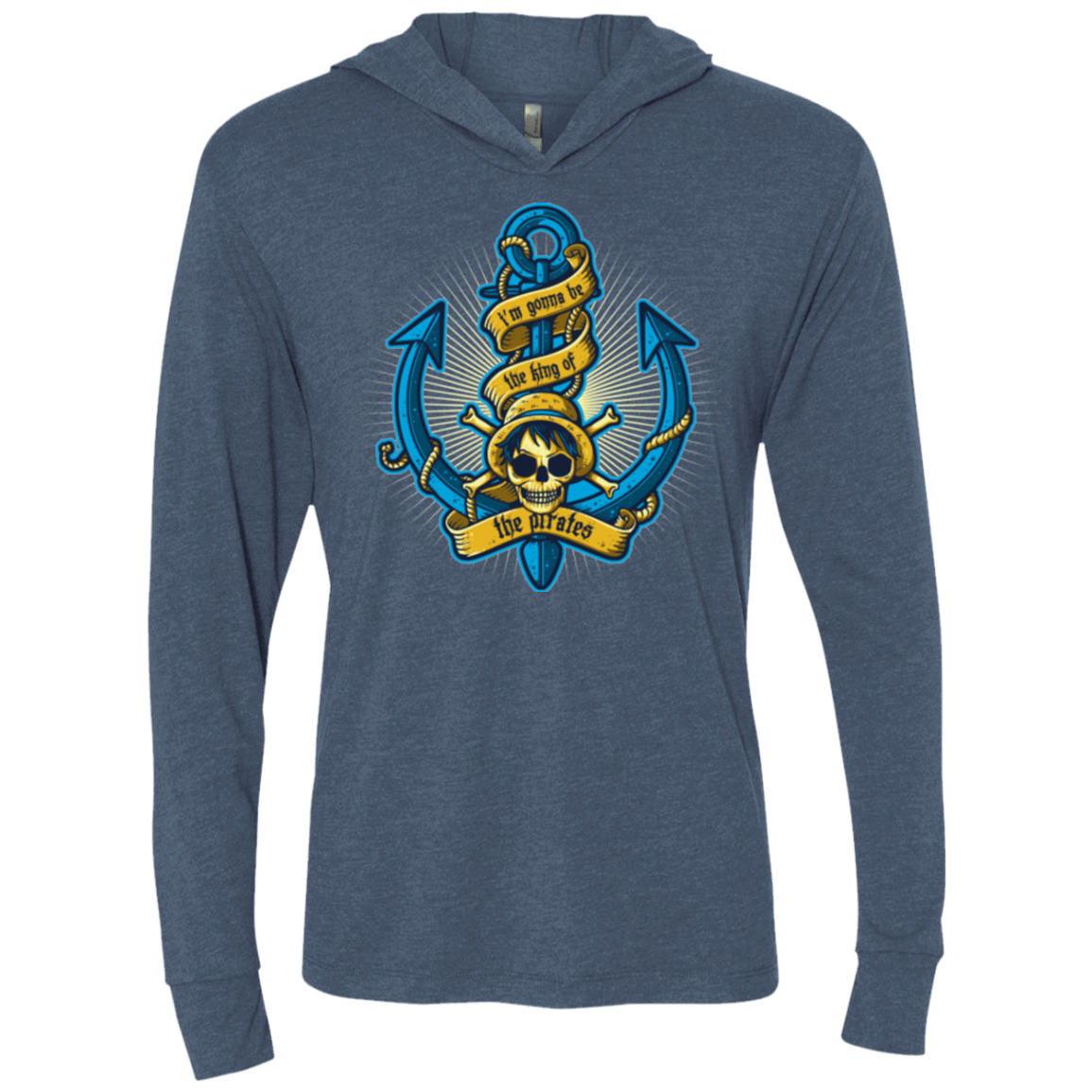 T-Shirts Indigo / X-Small KING OF PIRATES Triblend Long Sleeve Hoodie Tee