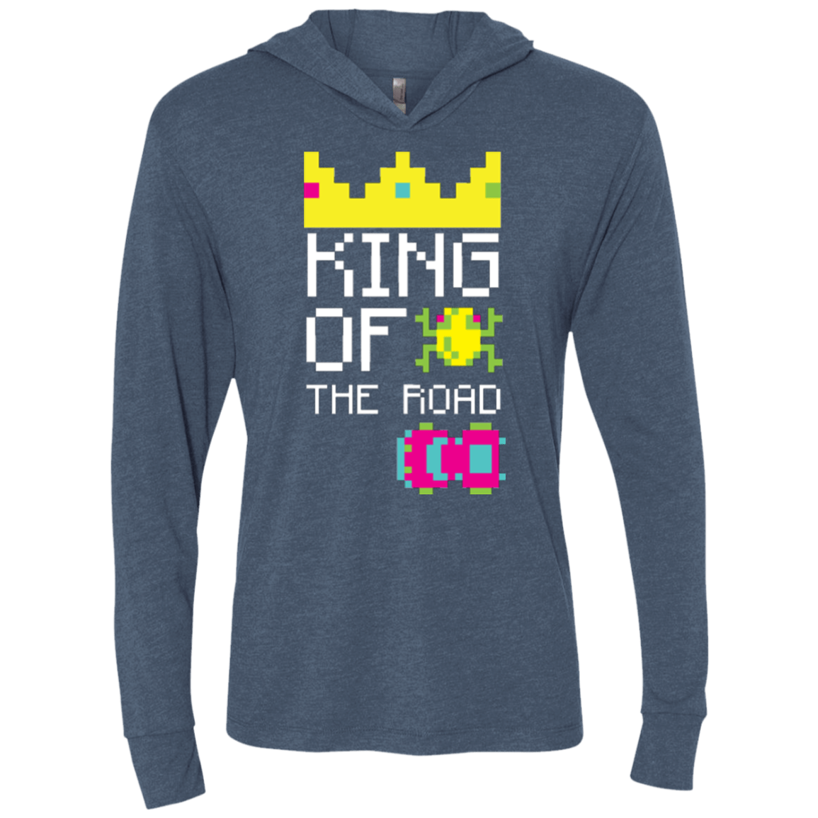 T-Shirts Indigo / X-Small King Of The Road Triblend Long Sleeve Hoodie Tee