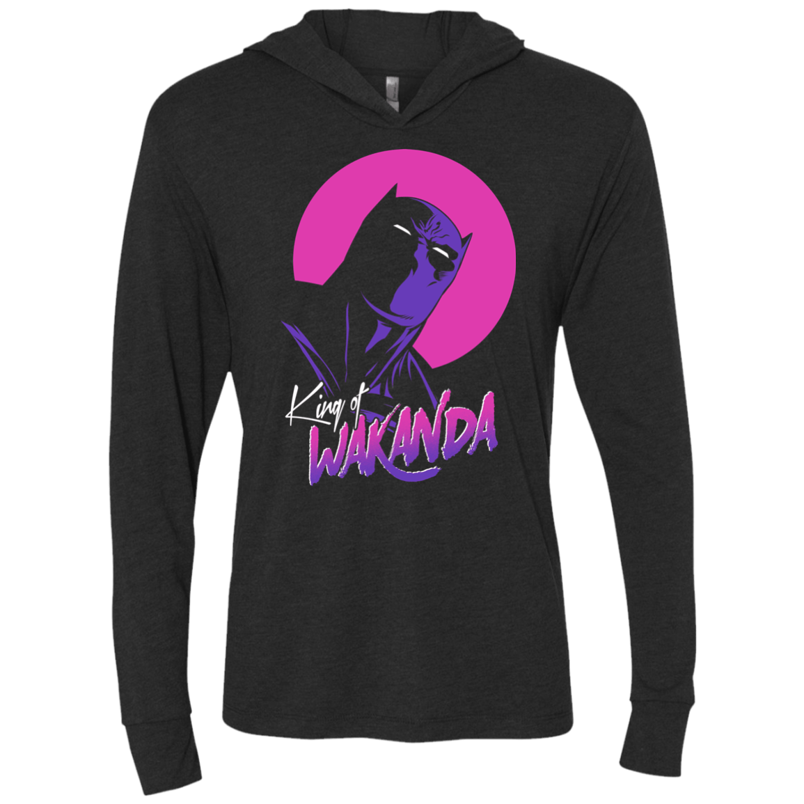 T-Shirts Vintage Black / X-Small King of Wakanda Triblend Long Sleeve Hoodie Tee