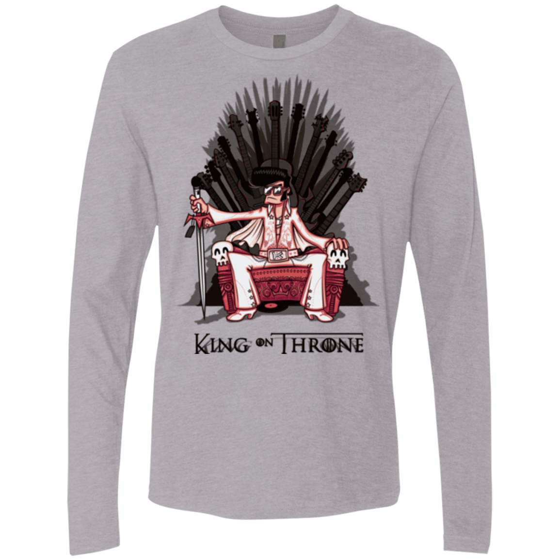 T-Shirts Heather Grey / Small King on Throne Men's Premium Long Sleeve