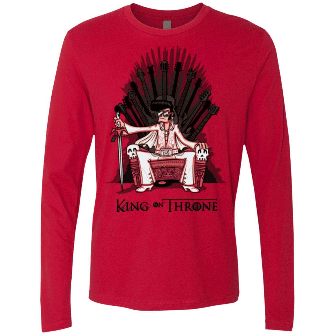 T-Shirts Red / Small King on Throne Men's Premium Long Sleeve
