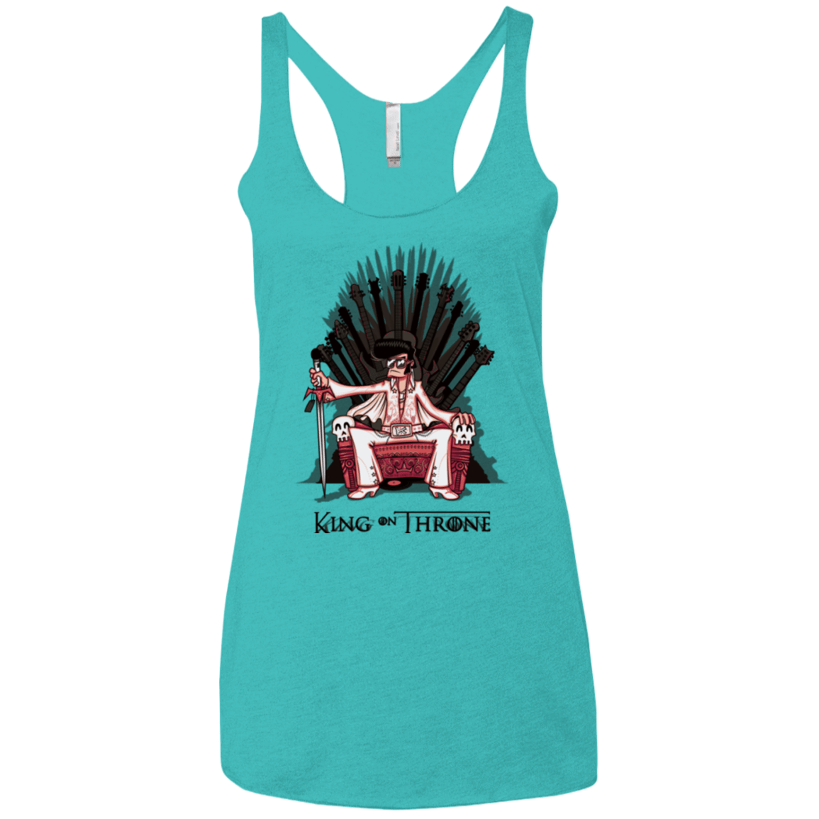 T-Shirts Tahiti Blue / X-Small King on Throne Women's Triblend Racerback Tank
