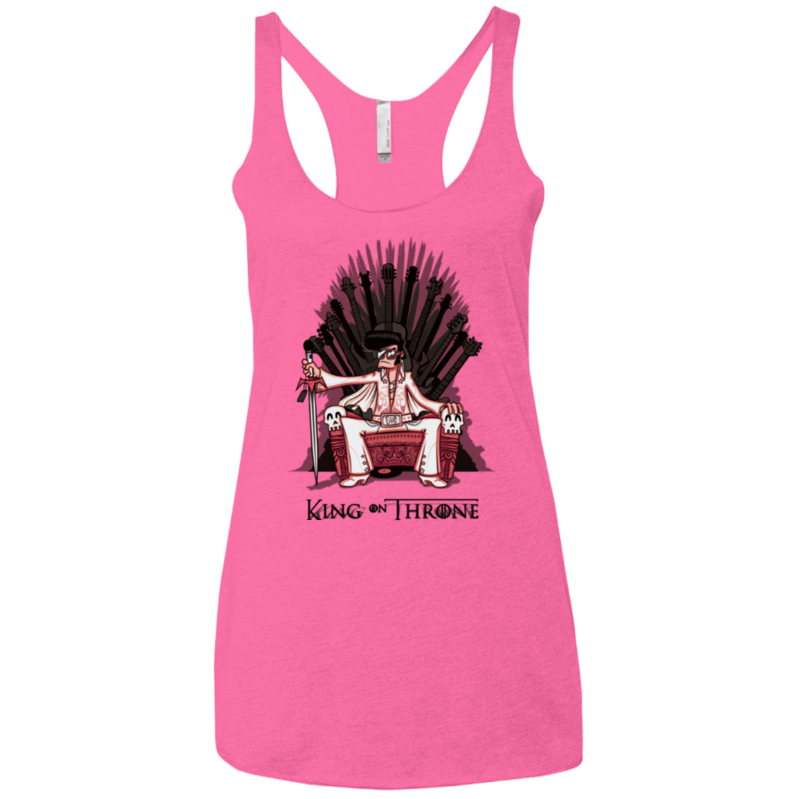 T-Shirts Vintage Pink / X-Small King on Throne Women's Triblend Racerback Tank