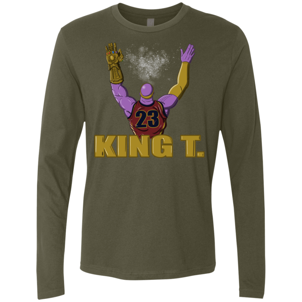 T-Shirts Military Green / S King Thanos Men's Premium Long Sleeve