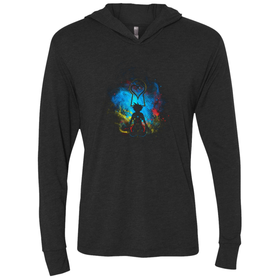 T-Shirts Vintage Black / X-Small KINGDOM ART Triblend Long Sleeve Hoodie Tee