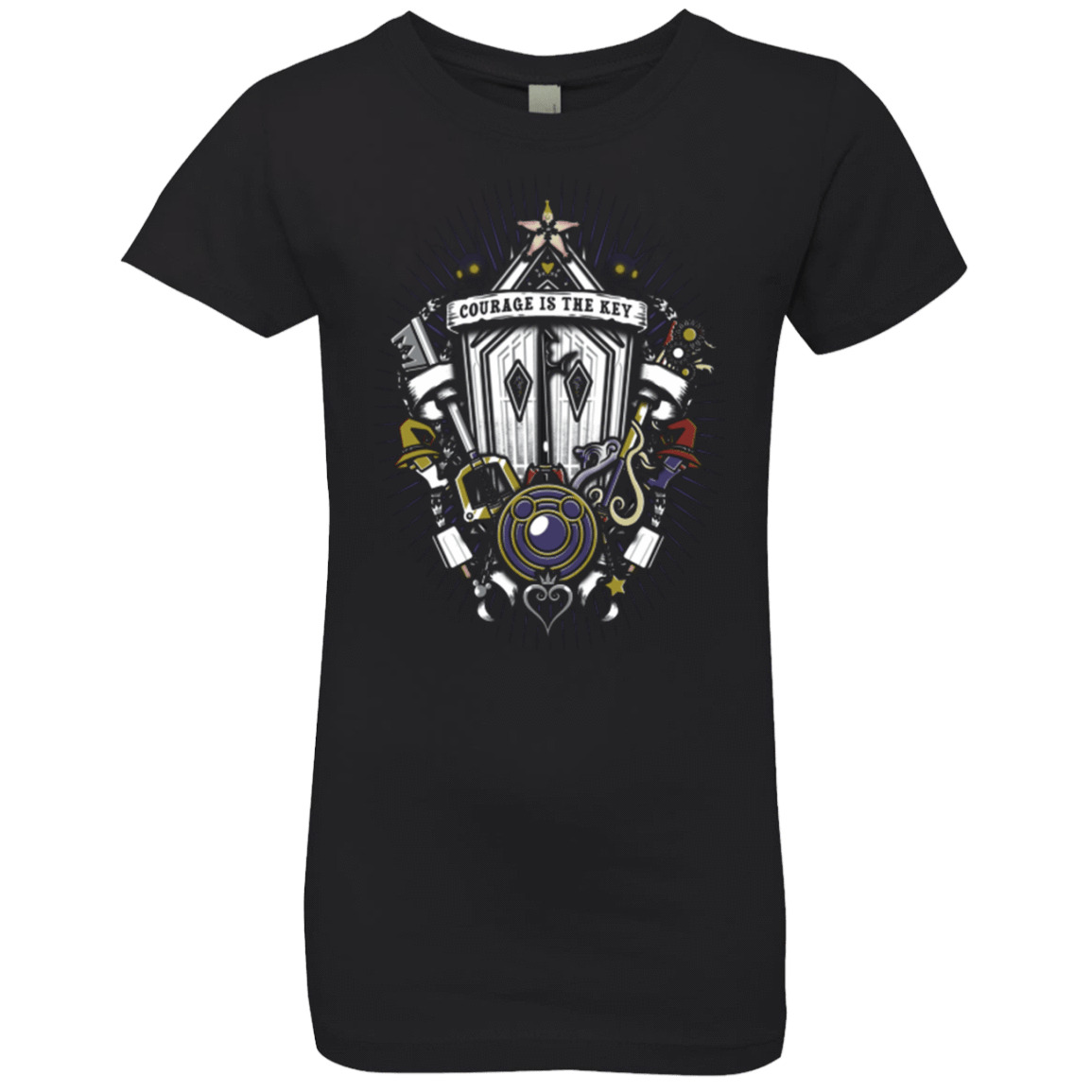 T-Shirts Black / YXS Kingdom & Hearts Crest Girls Premium T-Shirt