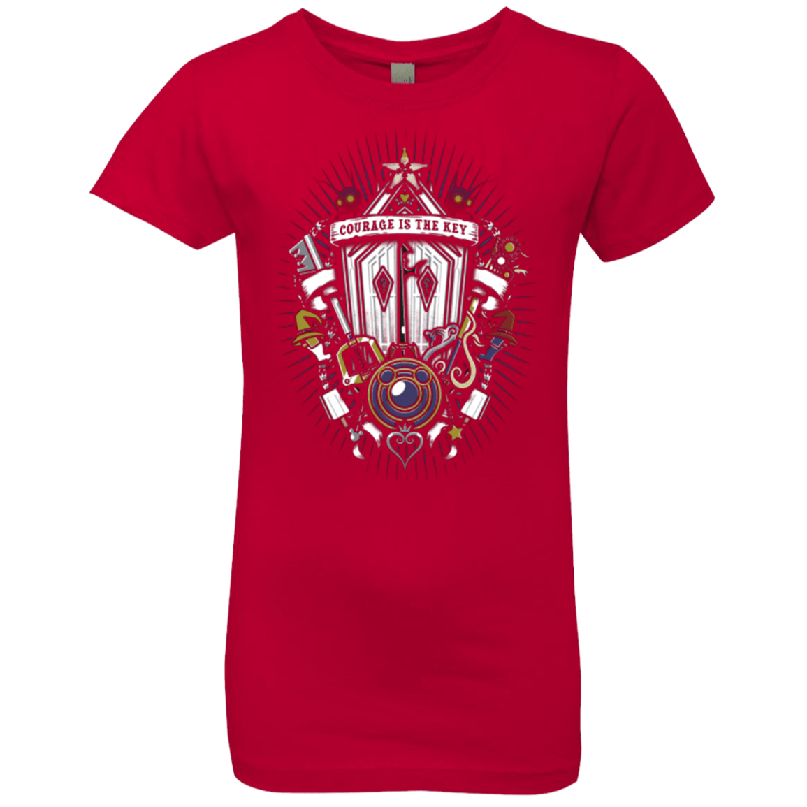T-Shirts Red / YXS Kingdom & Hearts Crest Girls Premium T-Shirt
