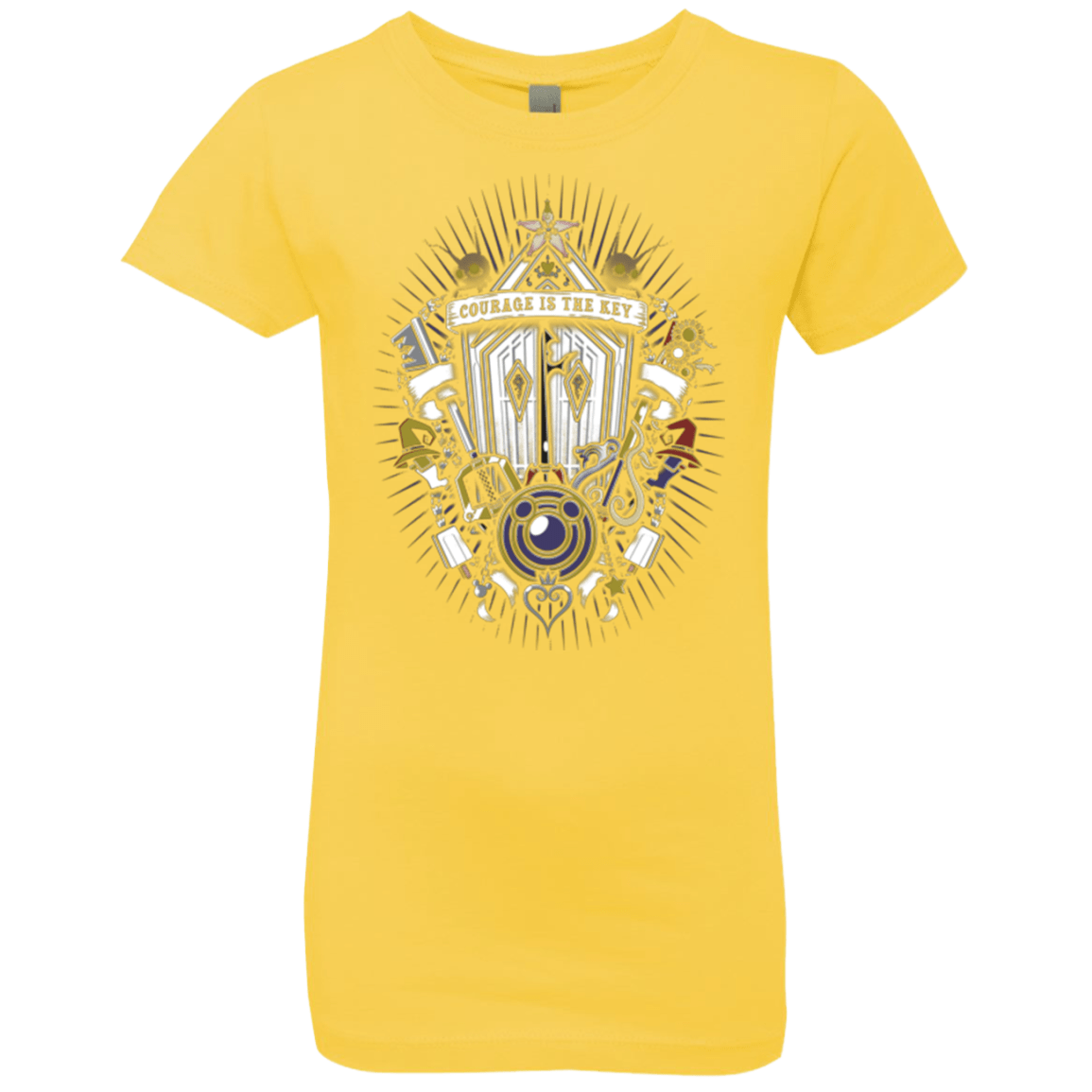 T-Shirts Vibrant Yellow / YXS Kingdom & Hearts Crest Girls Premium T-Shirt