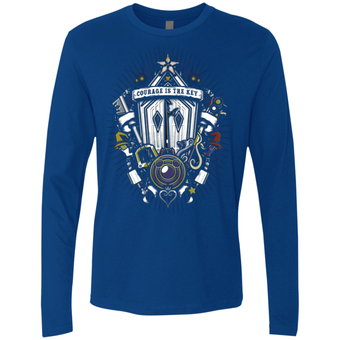 T-Shirts Royal / Small Kingdom & Hearts Crest Men's Premium Long Sleeve
