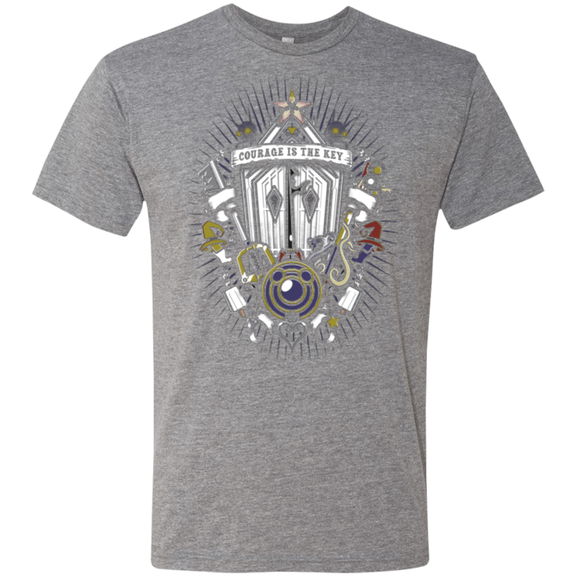 T-Shirts Premium Heather / Small Kingdom & Hearts Crest Men's Triblend T-Shirt