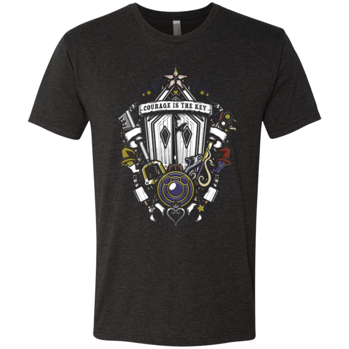 T-Shirts Vintage Black / Small Kingdom & Hearts Crest Men's Triblend T-Shirt