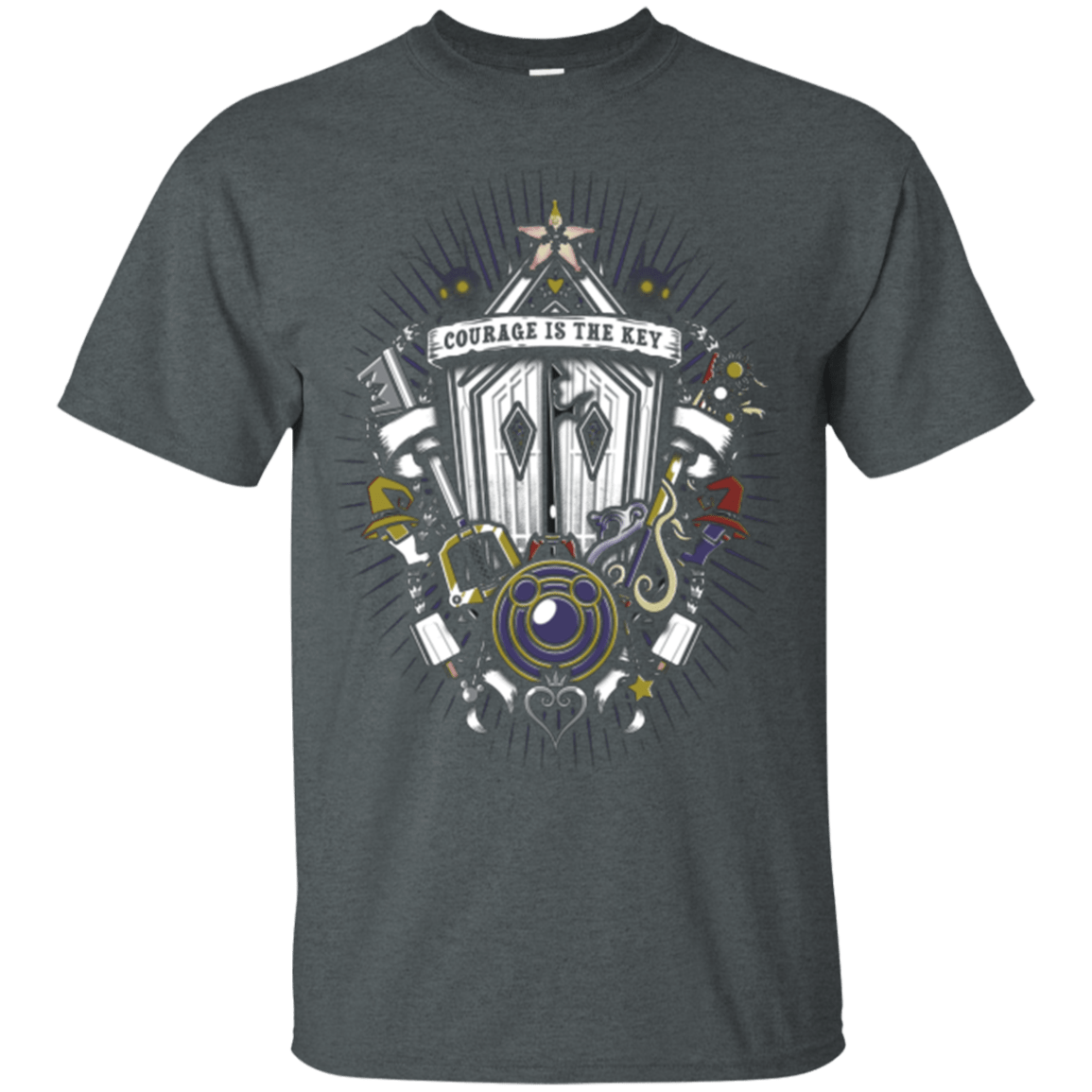 T-Shirts Dark Heather / Small Kingdom & Hearts Crest T-Shirt
