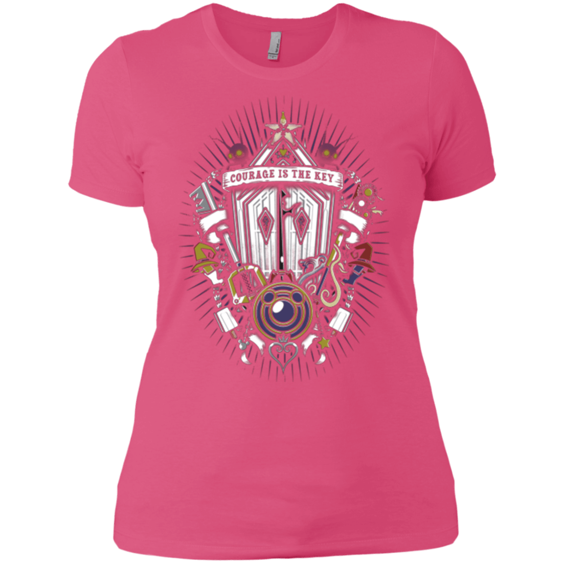 T-Shirts Hot Pink / X-Small Kingdom & Hearts Crest Women's Premium T-Shirt