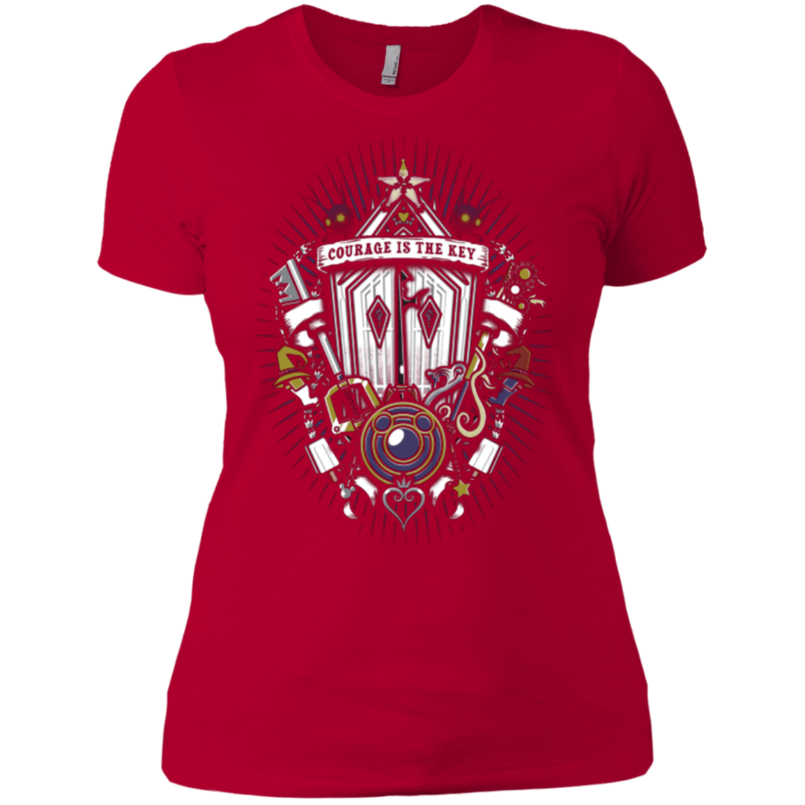 T-Shirts Red / X-Small Kingdom & Hearts Crest Women's Premium T-Shirt