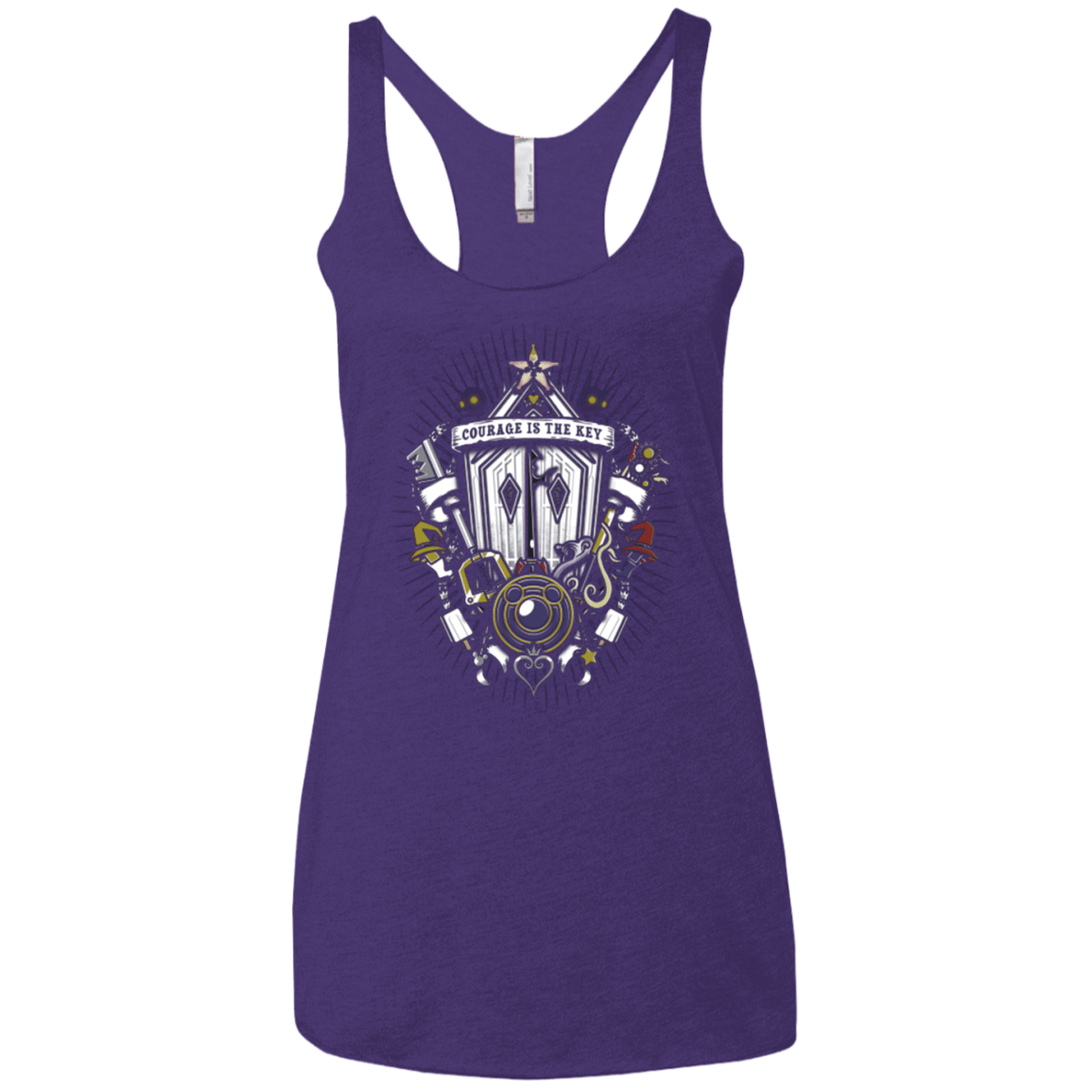 T-Shirts Purple / X-Small Kingdom & Hearts Crest Women's Triblend Racerback Tank