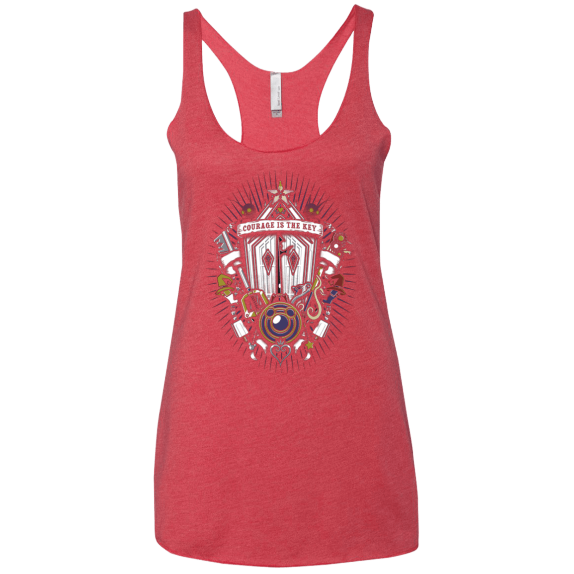 T-Shirts Vintage Red / X-Small Kingdom & Hearts Crest Women's Triblend Racerback Tank