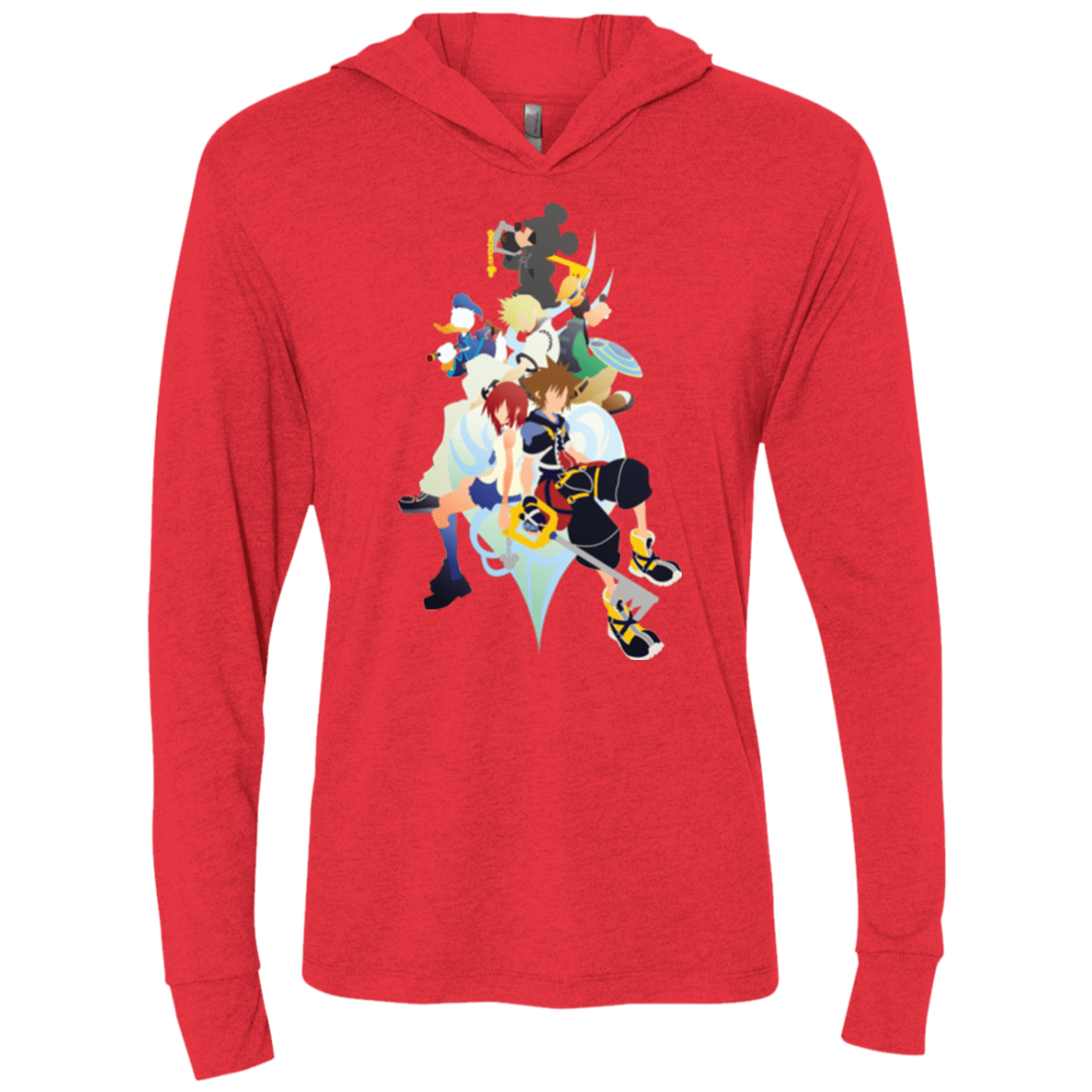 T-Shirts Vintage Red / X-Small Kingdom Hearts Triblend Long Sleeve Hoodie Tee