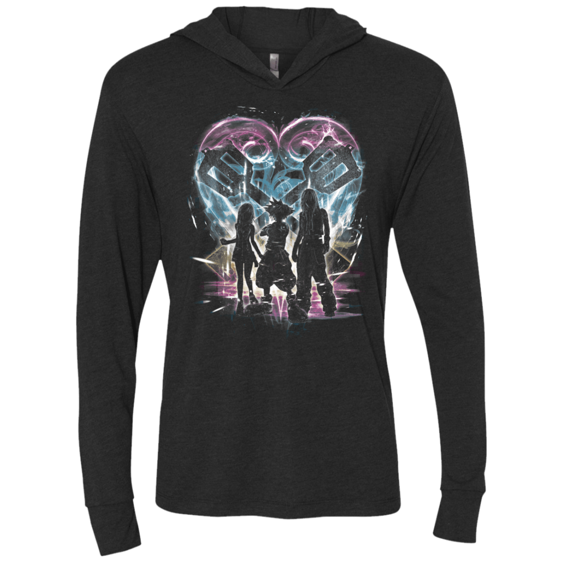 T-Shirts Vintage Black / X-Small Kingdom Trio Triblend Long Sleeve Hoodie Tee