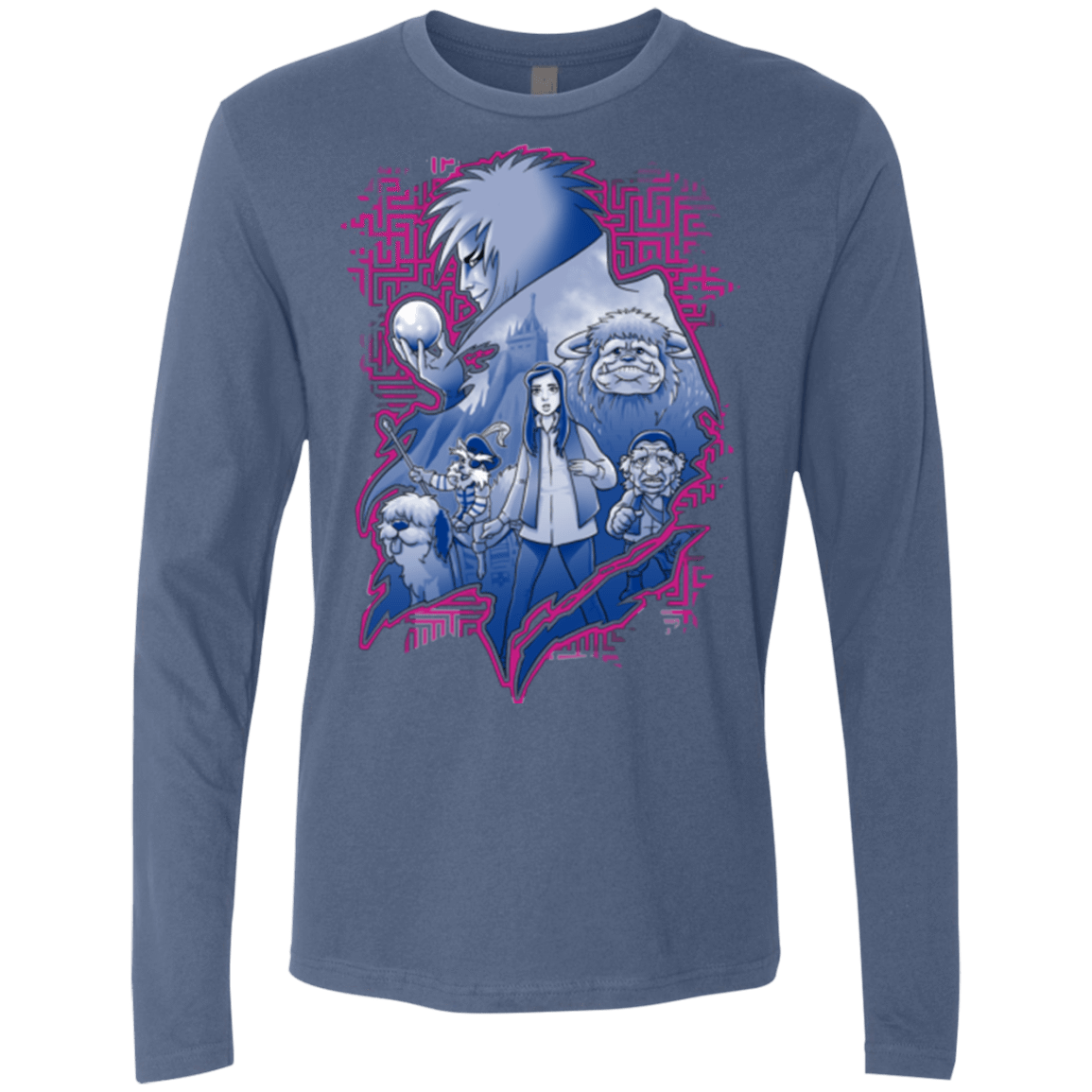T-Shirts Indigo / Small Kings Labyrinth Men's Premium Long Sleeve
