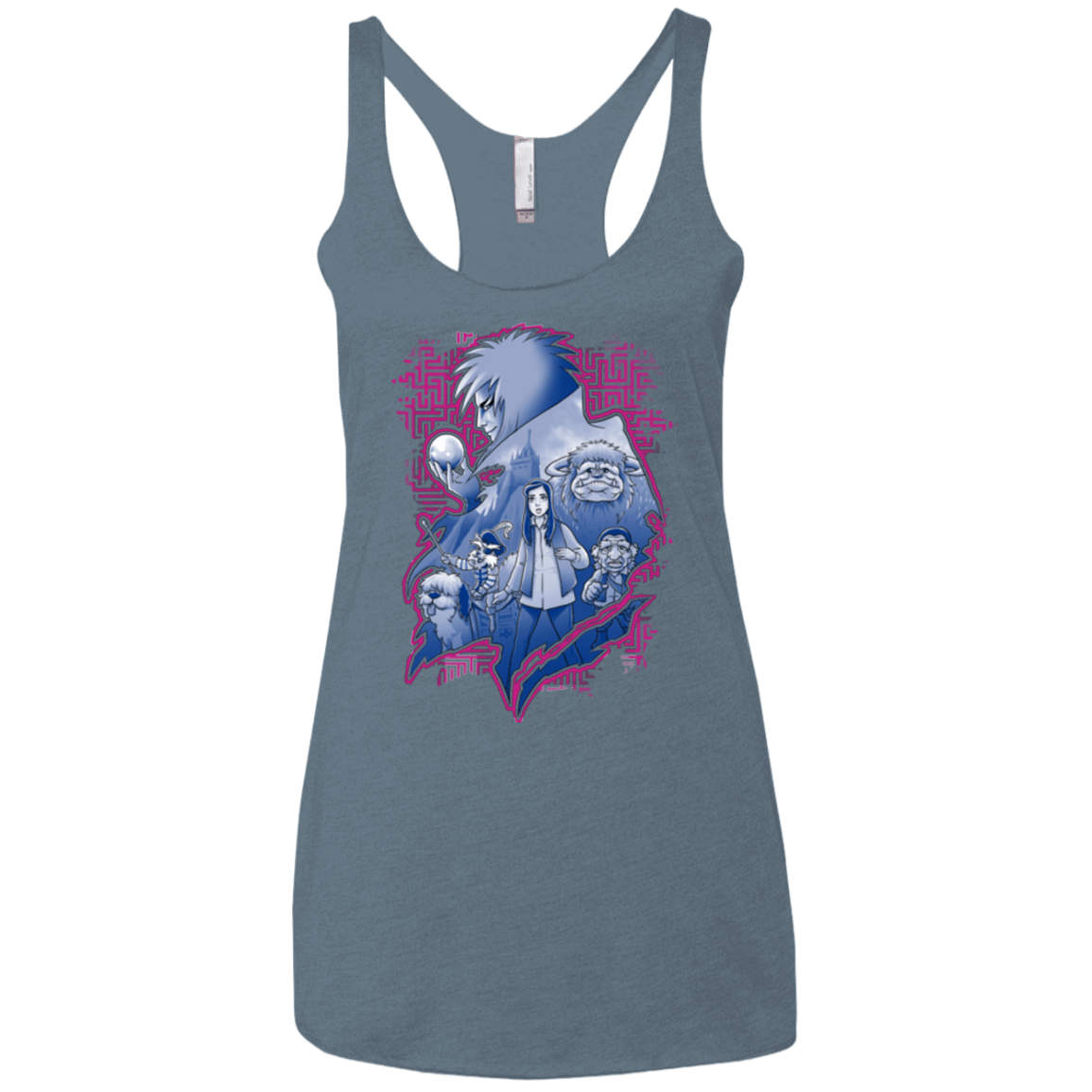 T-Shirts Indigo / X-Small Kings Labyrinth Women's Triblend Racerback Tank