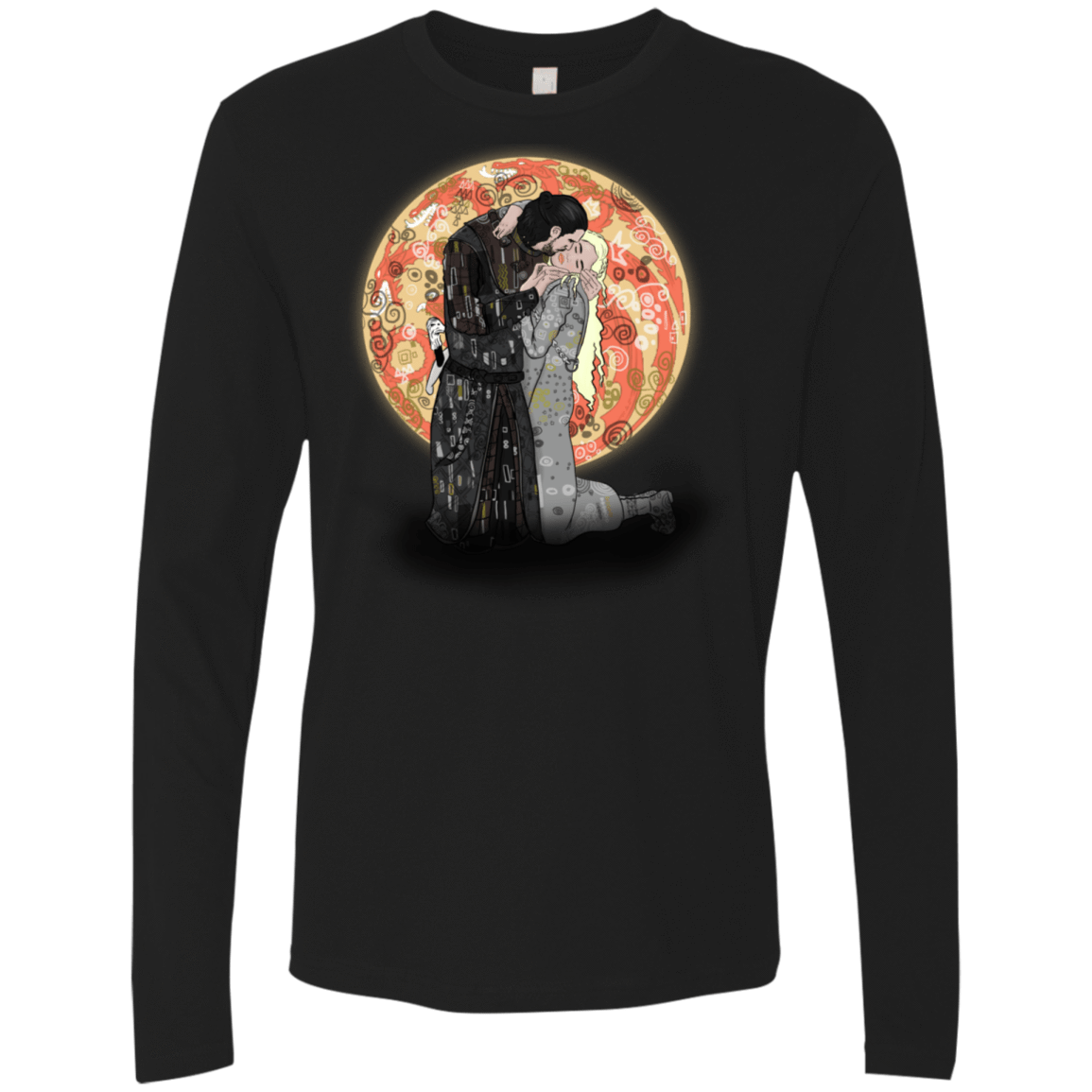 T-Shirts Black / S Kiss Jon and Dany Men's Premium Long Sleeve