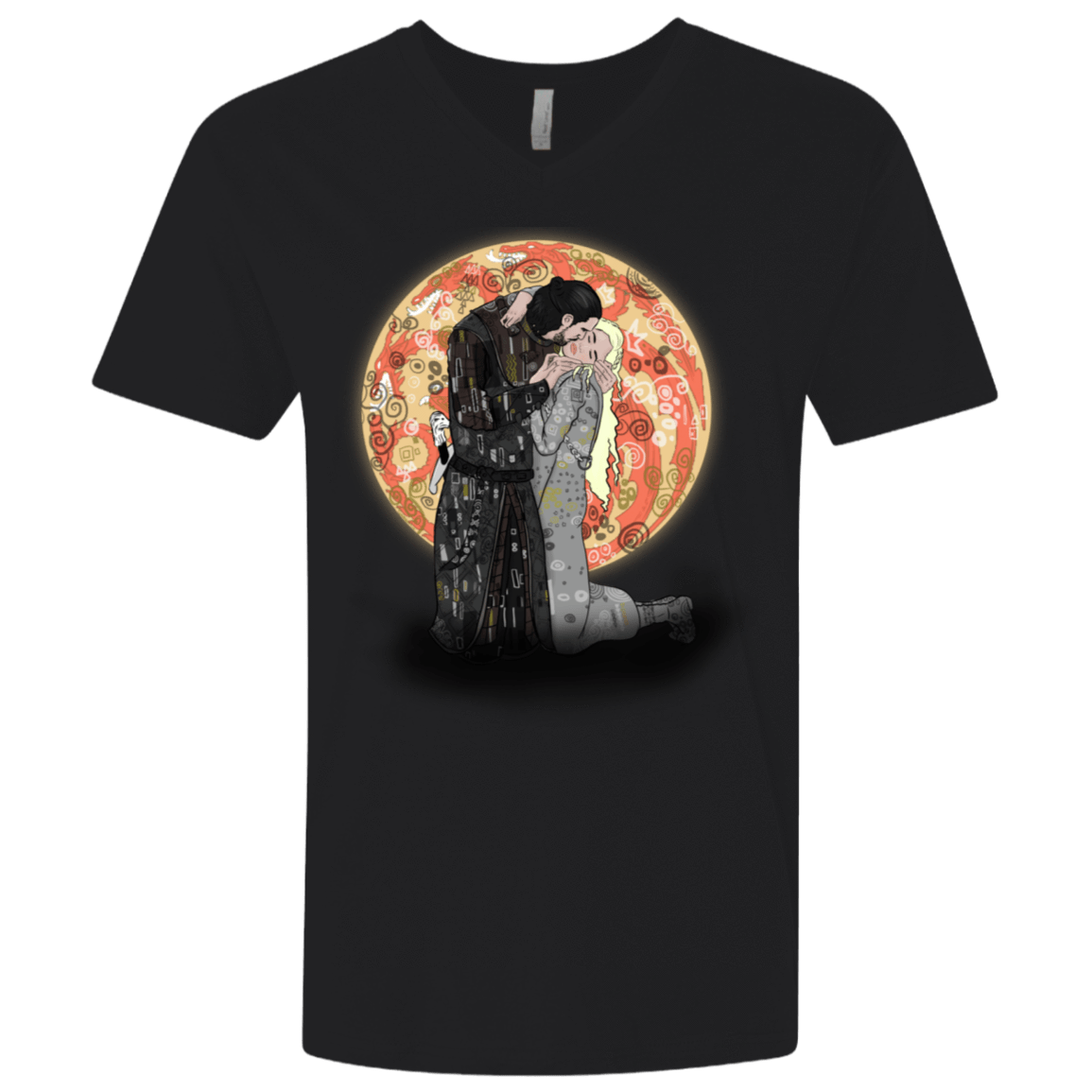 T-Shirts Black / X-Small Kiss Jon and Dany Men's Premium V-Neck