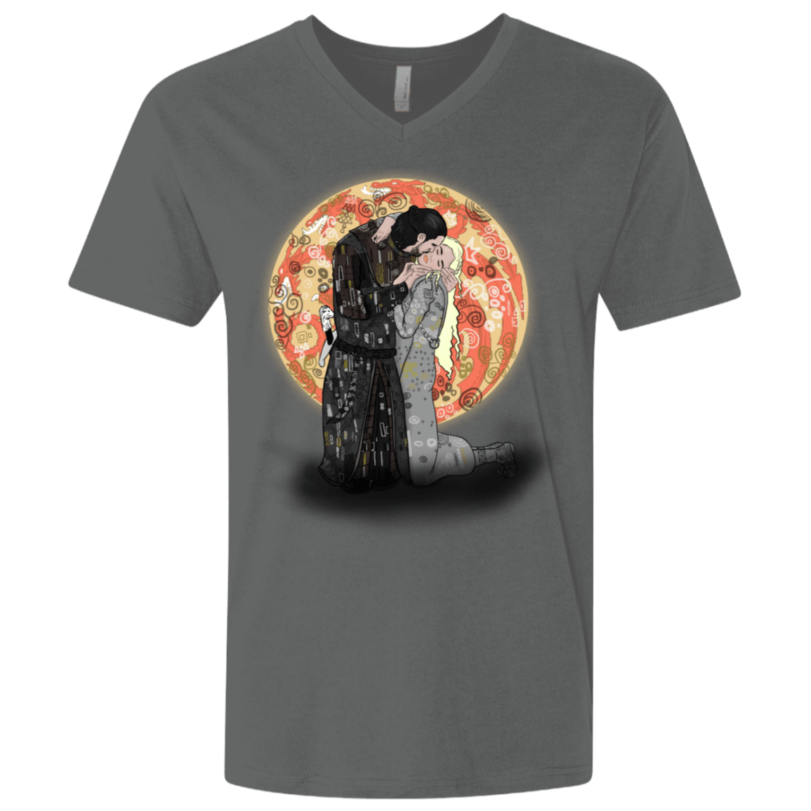 T-Shirts Heavy Metal / X-Small Kiss Jon and Dany Men's Premium V-Neck