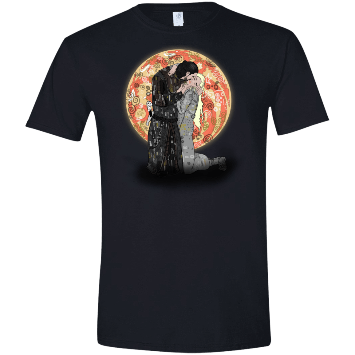 T-Shirts Black / X-Small Kiss Jon and Dany Men's Semi-Fitted Softstyle