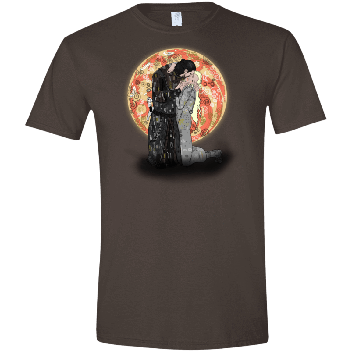 T-Shirts Dark Chocolate / S Kiss Jon and Dany Men's Semi-Fitted Softstyle