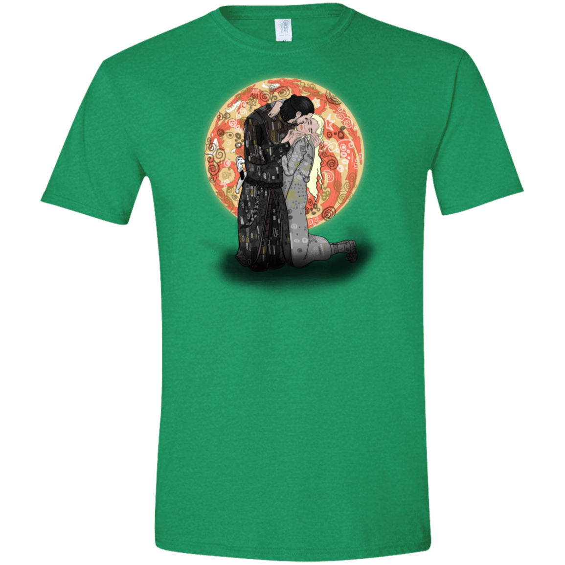 T-Shirts Heather Irish Green / S Kiss Jon and Dany Men's Semi-Fitted Softstyle