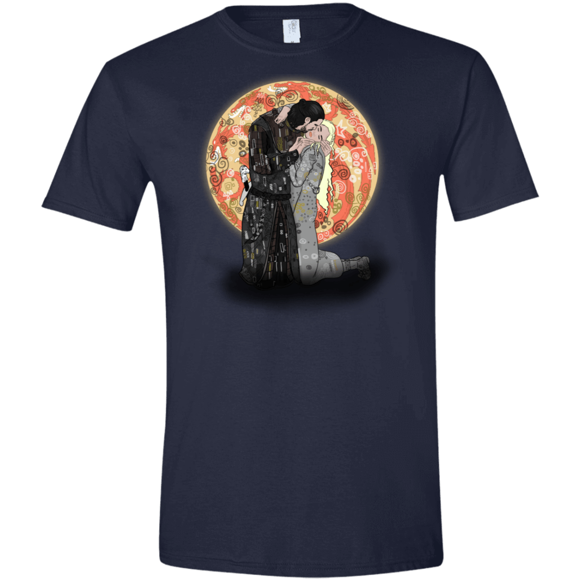 T-Shirts Navy / X-Small Kiss Jon and Dany Men's Semi-Fitted Softstyle