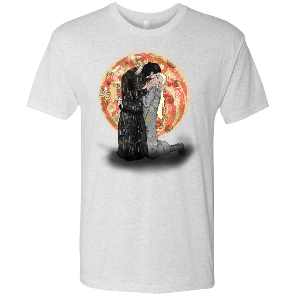 T-Shirts Heather White / S Kiss Jon and Dany Men's Triblend T-Shirt