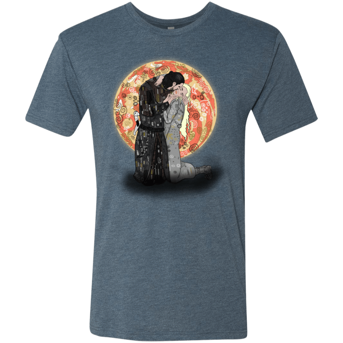 T-Shirts Indigo / S Kiss Jon and Dany Men's Triblend T-Shirt