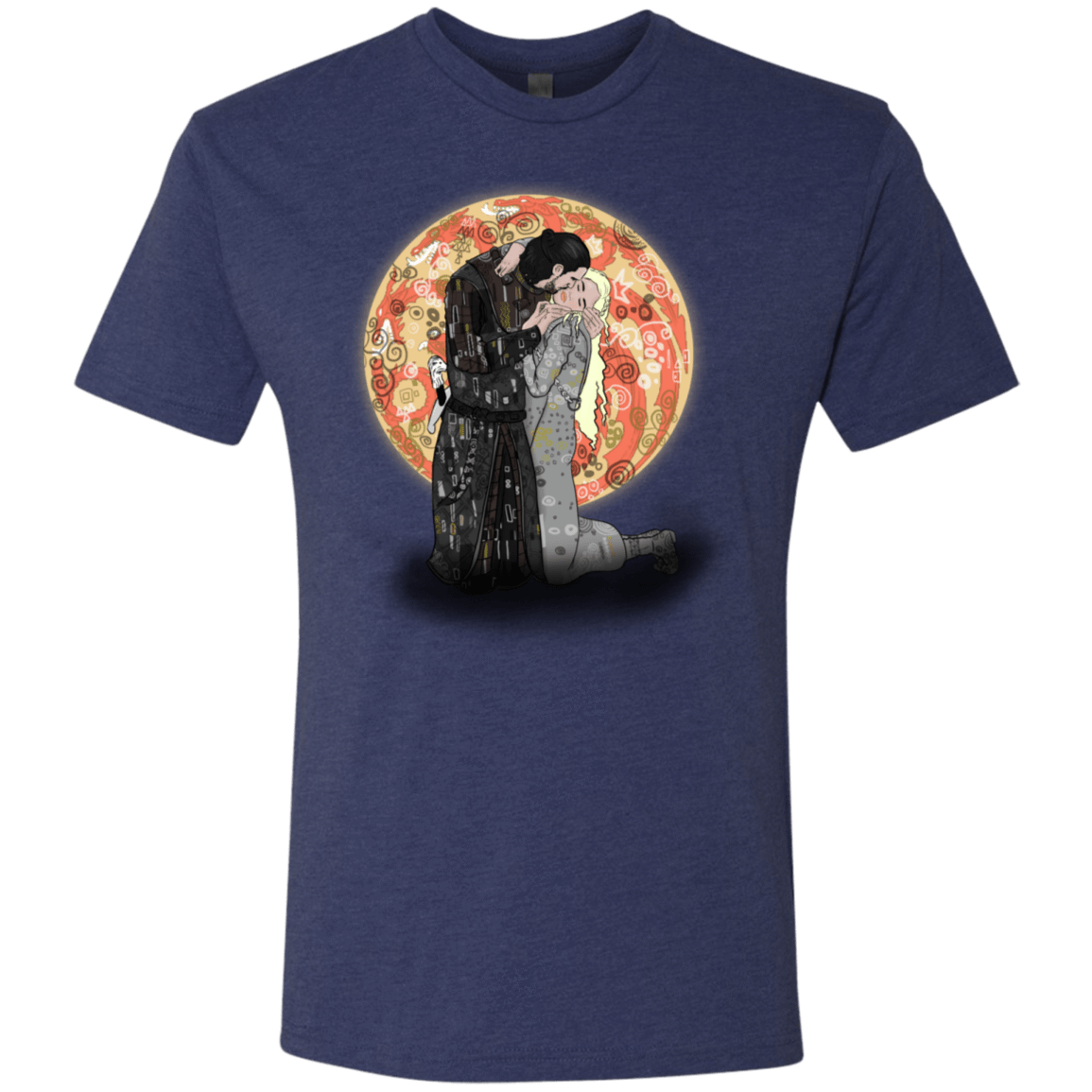T-Shirts Vintage Navy / S Kiss Jon and Dany Men's Triblend T-Shirt